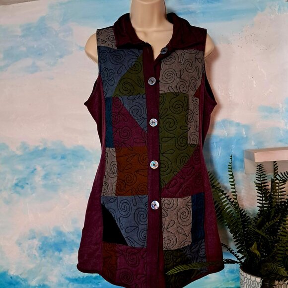 Parsley & Sage size S reversible embroidered vest, NEW WITH TAGS - Picture 1 of 6